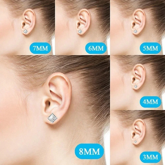 4MM S925 Sterling Silver CZ Stud Earrings for Women/Girl, US19251023 - Picture 5 of 14